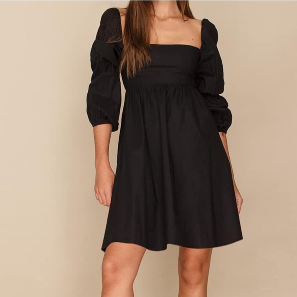 Black Puff Sleeve Dress